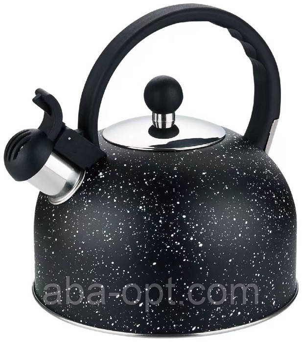 Чайник зі свистком чорний граніт Лорд V 3 л (шт), фото 1
