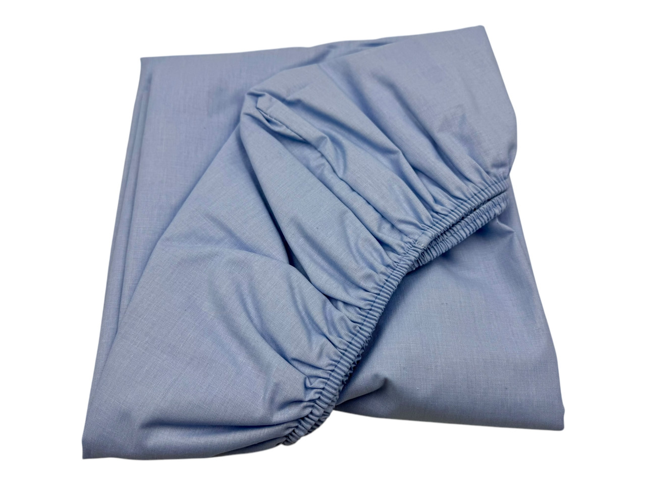 Простирадло на гумці односпальне "Блакитний однотон" | Бязь 80х200 см, фото 1