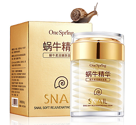 Крем для гладкої та ніжної шкіри з муцином равлика та олією авокадо One Spring Snail Cream 60 г 6976068955696