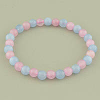 Браслет із натуральних каменів Кварц і Аквамарин 18 см