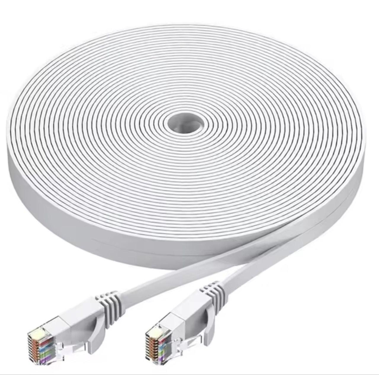 Мережевий кабель Ethernet RJ45 30м White. Водонепроникний CAT6 кабель LAN slim для CCTV POE IP камер.