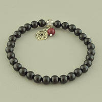 Браслет із натурального каменю Турмалін чорний 19 см