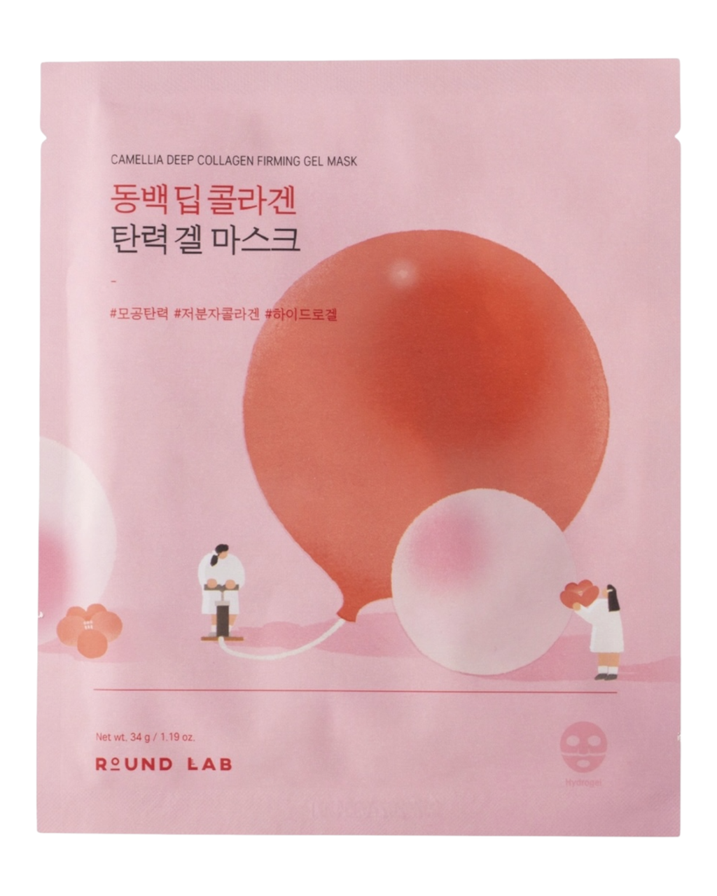 Гелева маска з колагеном ROUND LAB Camellia Deep Collagen Firming Gel Mask 34 мл, фото 1