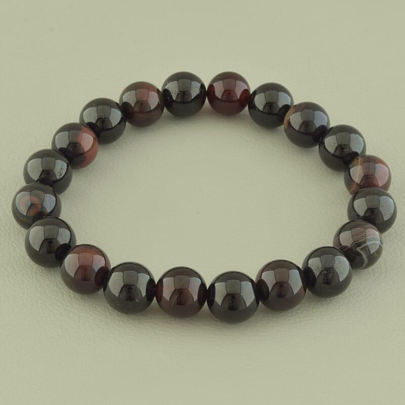 Браслет із натуральних каменів Турмалін і Сердолик 20 см, фото 1