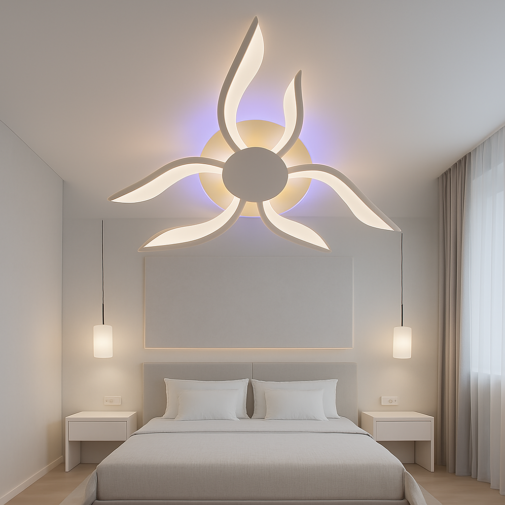 Люстра Лед на кухню Diasha 52W до 12 м² колір Білий 2481/3+3WH 3col dim, фото 1