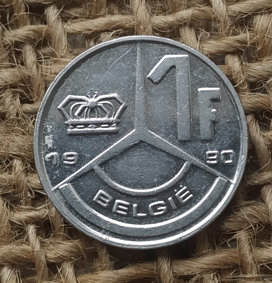 1 франк 1990 року. Бельгiя