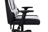 Комп'ютерне крісло DEUS Storm White ЧОРНО-БІЛЕ (екошкіра преміум-класу + вставки з екокарбону), фото 9