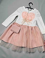 Плаття дитяче на дівчинку персикового кольору 116 см