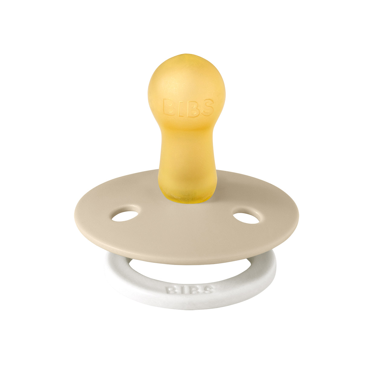 Пустушка BIBS Colour Latex Round (кругла) – Vanilla GLOW (світиться в темряві) 0-6міс., фото 1