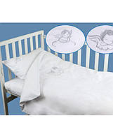 Дитяча постільна білизна в ліжечко Руно сатин з вишивкою - Якголятко білий (19754)