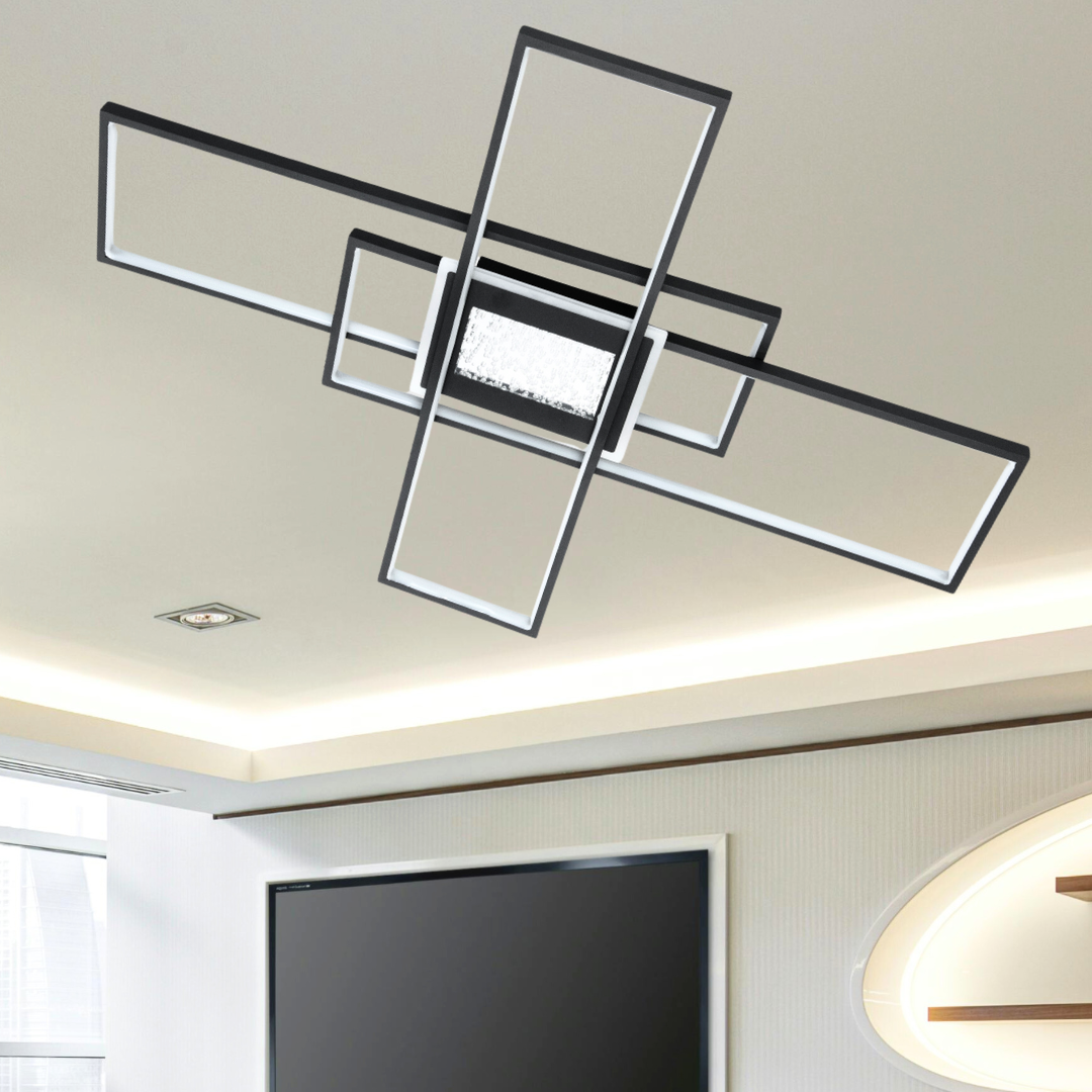 Люстра Лед Геометрія з пультом Diasha 125W до 20 кв.м колір Чорний 2450BK dimmer