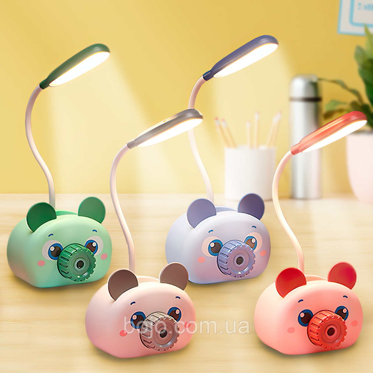 Дитяча настільна USB лампа A38-1 (з підставкою для ручок та точилкою для олівців) EL-2178 (237)