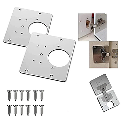 Ремонтний набір для мебл. фасад. та боков. корпус. меблів (для завіси 35 мм): 1 метал. пласт. 90х90х0,7 мм з 6 саморізами 3573