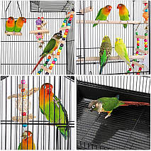 Металева клітка Bird Cage для невеликих папуг і канарок із підставкою й аксесуарами, фото 6