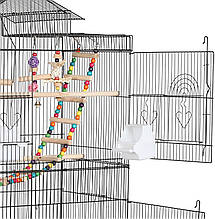 Металева клітка Bird Cage для невеликих папуг і канарок із підставкою й аксесуарами, фото 5