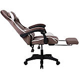 Комп'ютерне крісло із велюрової тканини + Підніжка + 2 подушки DEUS INFERNO Brown КОРИЧНЕВЕ, фото 2