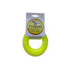 Волосінь мотокоси TRÉSZER 3,0 мм, 15 м зірочка