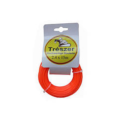 Волосінь мотокоси TRÉSZER 2,4 мм, 15 м зірочка