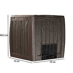 Компостер для дачі 340 л Deco Composter With Base 72х74 см коричневий пластиковий з кришкою