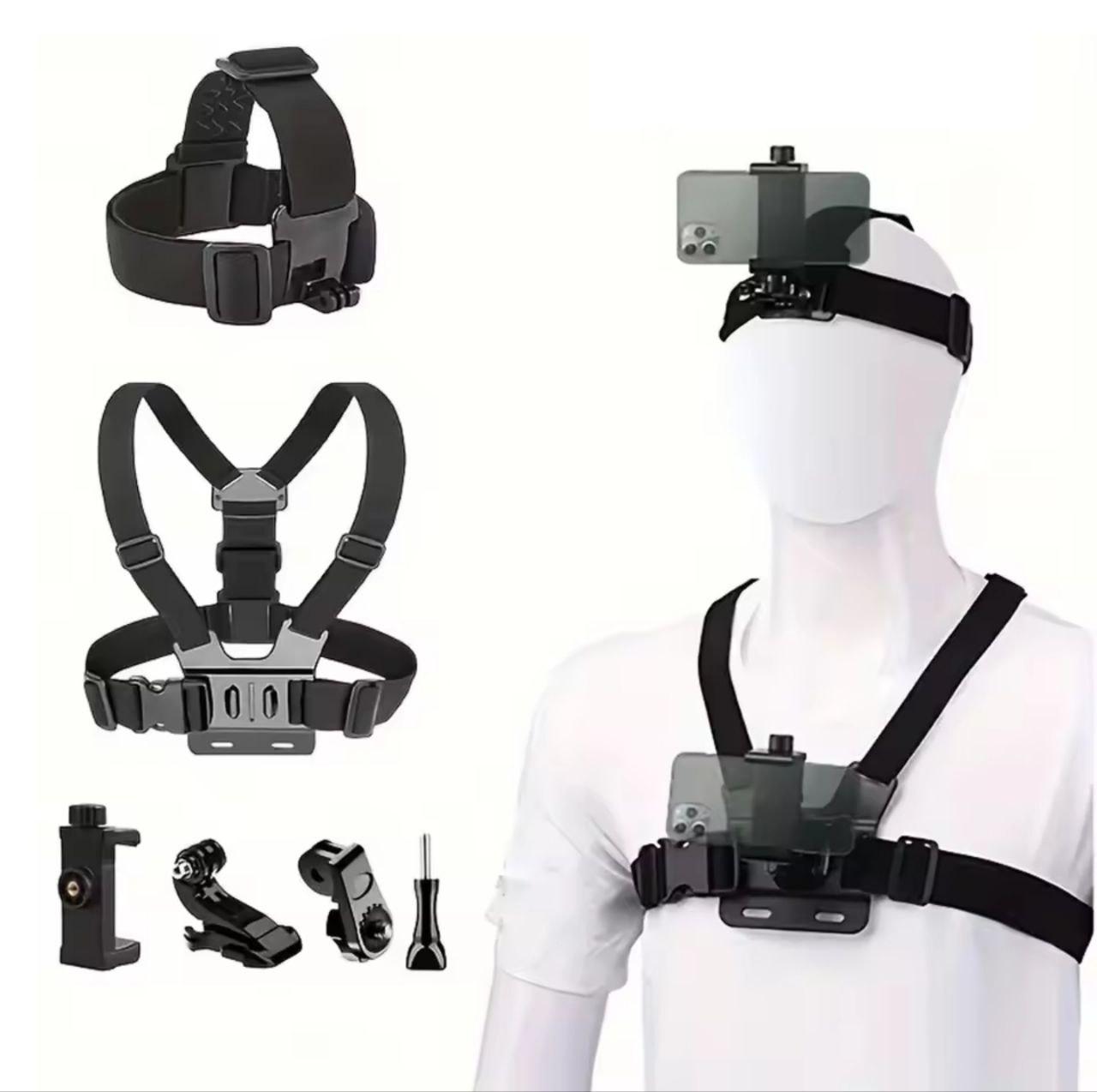 Комплект ременів 6в1 з кріпленням для екшн-камер Go Pro SJCAM EKEN Axnen і телефона