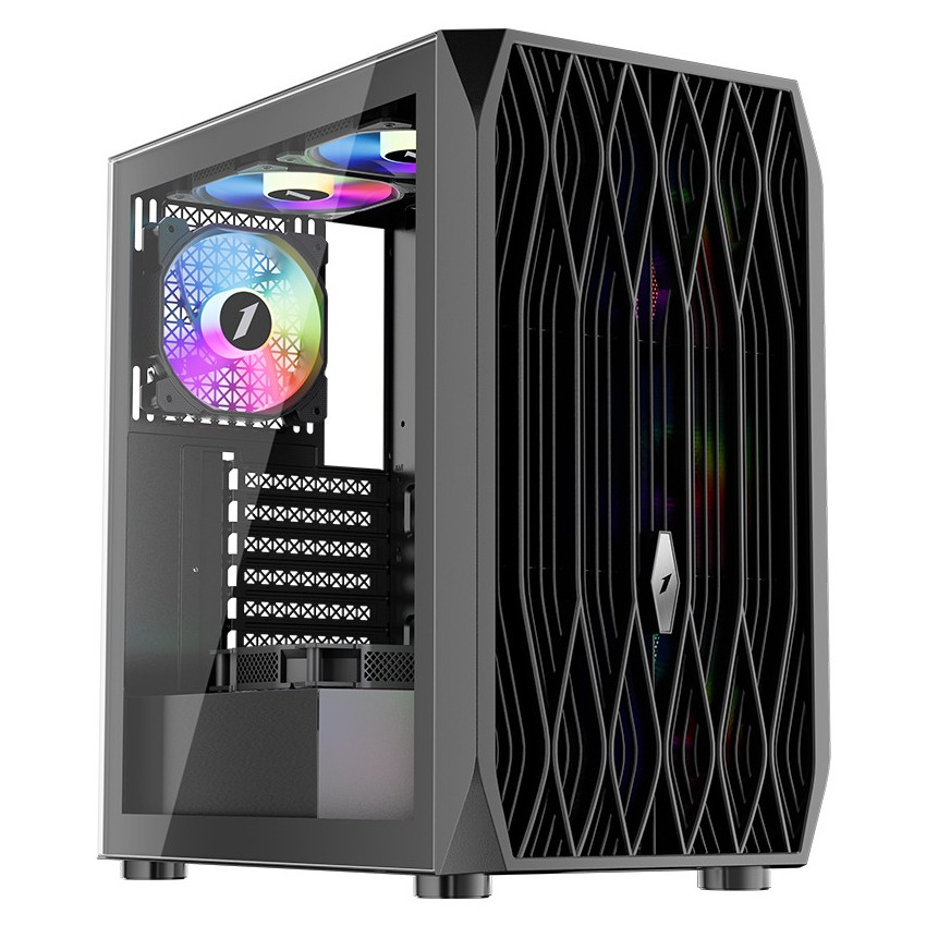 Корпус 1stPlayer AY7-BK-4F1 Black без БЖ, фото 1