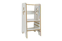 Стілець вежа помічник табурет дитячий для кухні з захисним бар'єром Монтессорі дерево Зірочки FC-4489