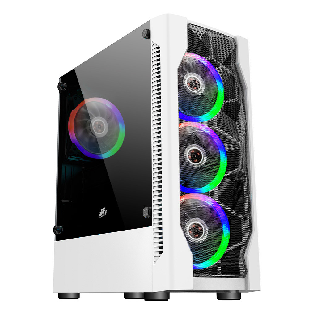 Корпус 1stPlayer D4-WH-4F1-W White без БЖ, фото 1