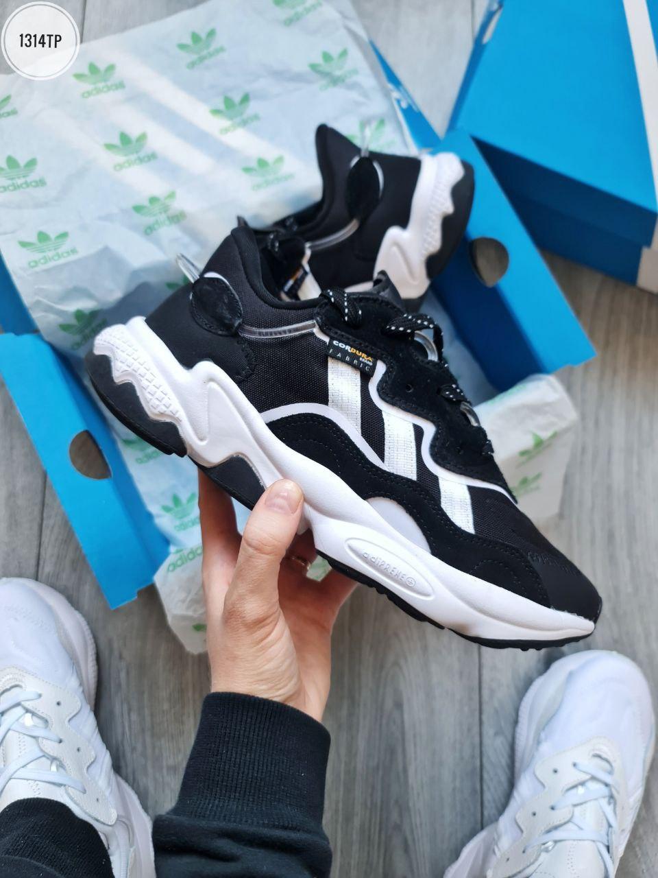Кросівки чоловічі чорні Adidas Ozweego Cordura Black White (16357), фото 1