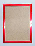 Рамка А4 (297х210).Рамка пластикова 16 мм.Червоний металік. Для картин, фото, вишивок, фото 4