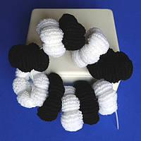 Резинки для Волосся Зірка 10 шт 40х18 мм Махрова Чорний Білий