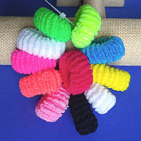 Резинки для Волосся 10 шт 40х20 мм Махрова  Яскравий Кольоровий