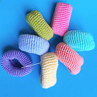 Резинки для Волосся 6 шт 60х30 мм Махрова Кольори Світло Пастельні