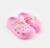 Женские розовые кроксы с джебитсами 36р.
