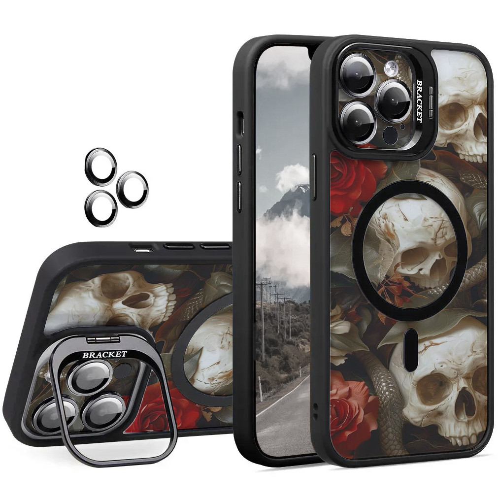 Чохол з фотодруком U1 Photo Magsafe Case для Apple iPhone 14 Pro Max Skull and Roses