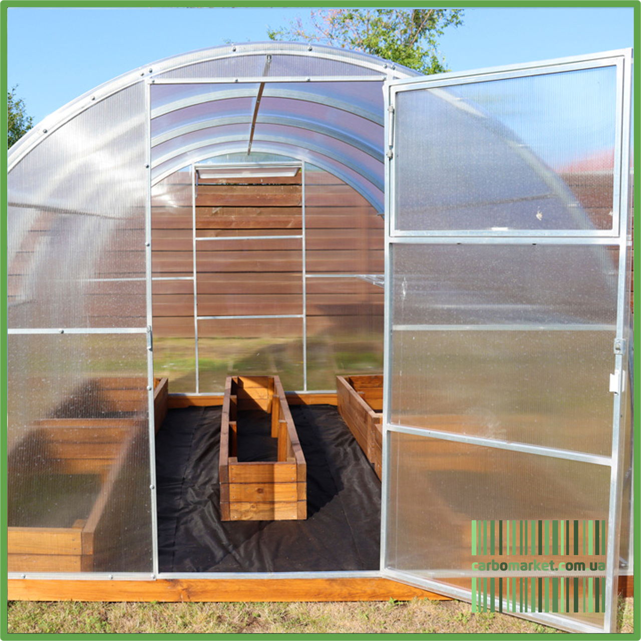 Теплиця "Дніпро-3" 3х6 м / профільна труба 20Х40 мм / стільниковий полікарбонат 8 мм Standard, фото 1