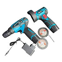 Набір акумуляторних інструментів 2 в 1 AT-AG7501-2: Шуруповерт + Міні-болгарка 12V, 2 акумулятори