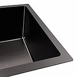 Кухонна мийка Valeso Handmade 58х43 PVD чорна під стільницю 3.0/0.8 5843, фото 4