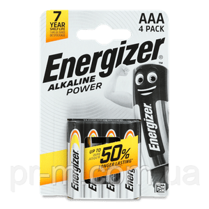 Батарейка Energizer AAA LR03 4шт на блістері (48шт/уп)