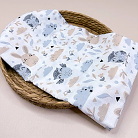 Бавовняна пелюшка "Совиі зайці" велика ситцева 90*110 см, 1 шт