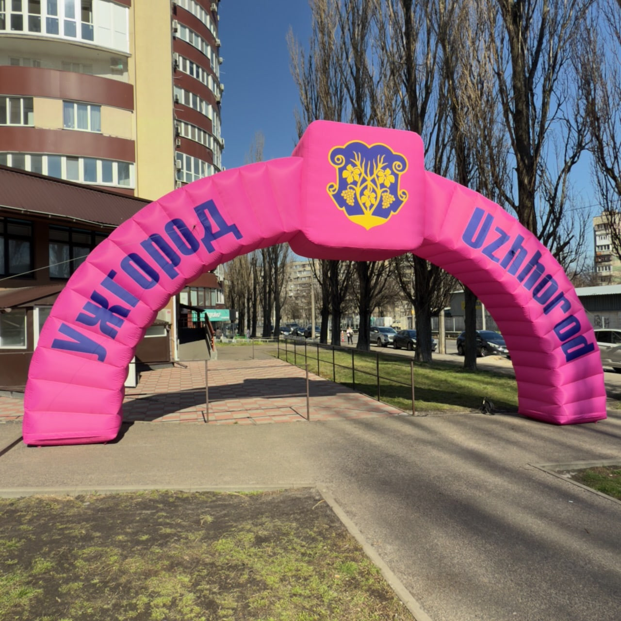 Надувна арка 6×3 м для заходів з брендуванням, повітряна реклама