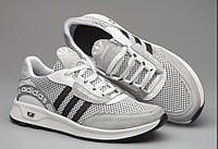 Кросівки чоловічі Adidas Grey-White нубук-сітка