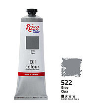 Фарба олійна, Сіра (522), 100 мл, ROSA Studio