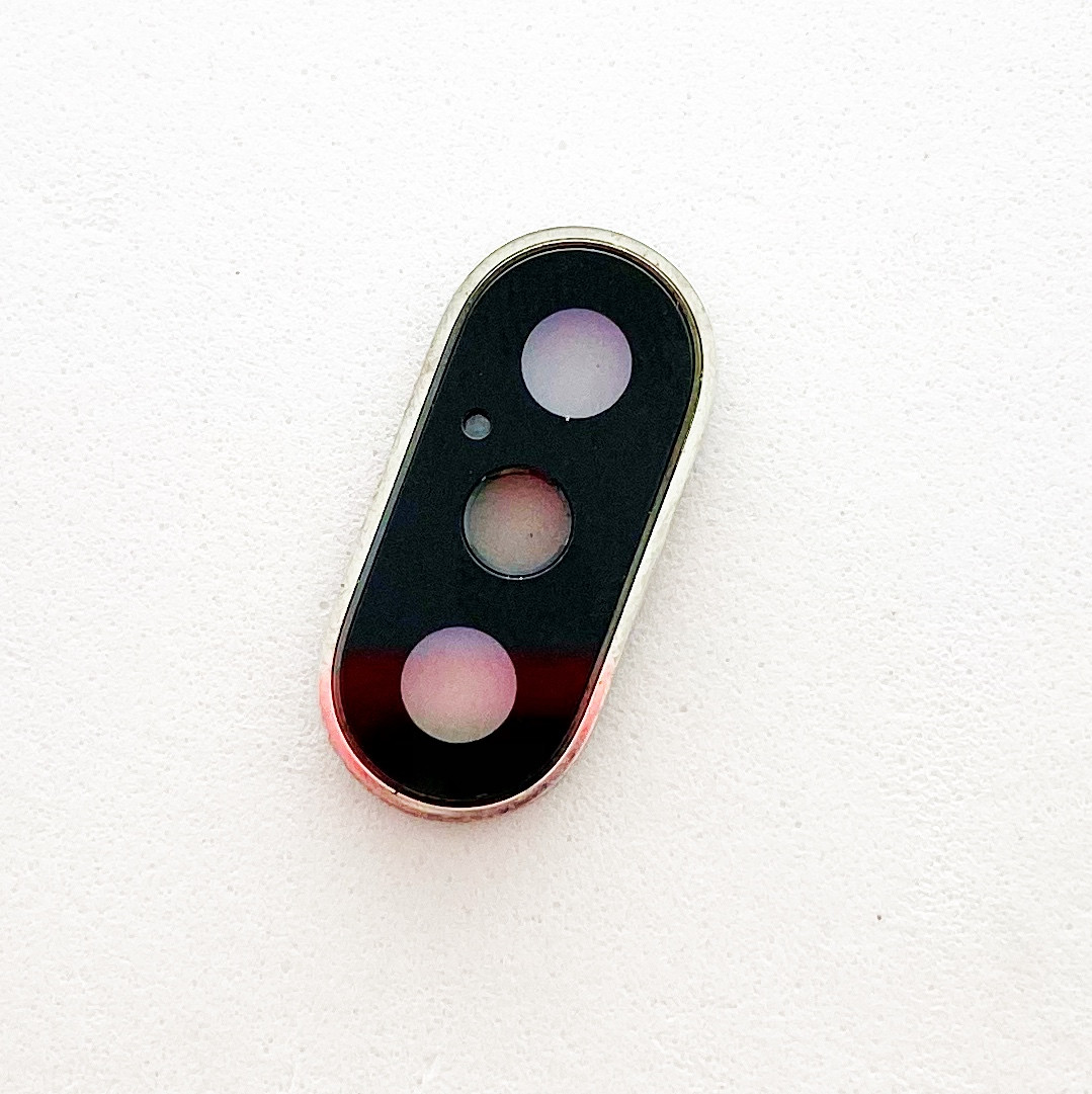 Скло камери для iPhone XS/XS Max, сіре + кільце