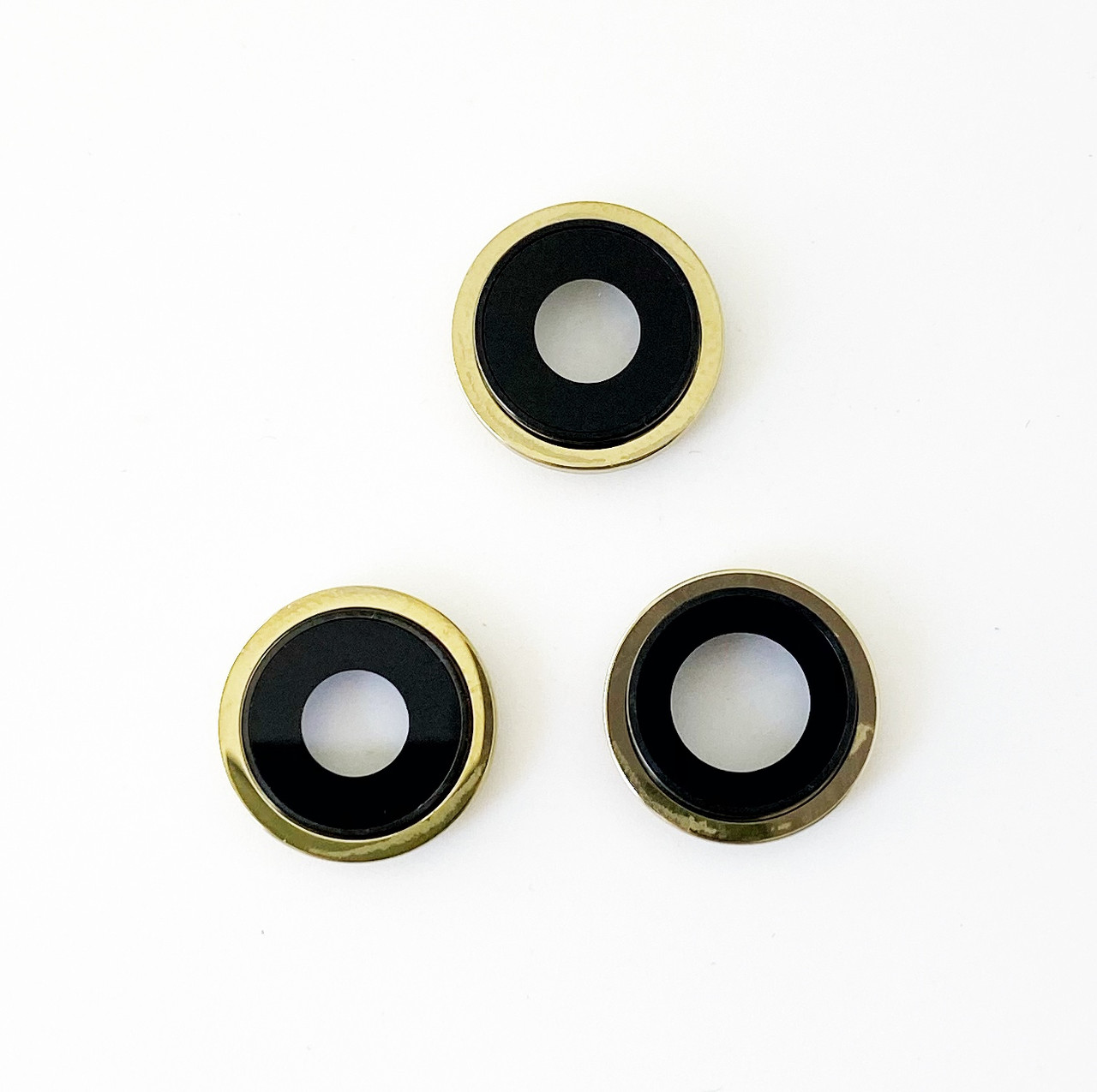 Скло камери для iPhone Pro 12/12 Pro Max, золотисте + кільце, комплект 3 шт.