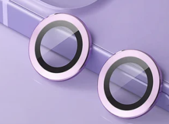 Скло камери Apple iPhone 14, iPhone 14 Plus, оригінал Китай із фіолетовим кільцем — 2 шт.