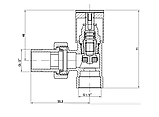 Комплект термостатичних кутових кранів для рушникосушки Invena CZ-30-K15, 1/2", хром, фото 4