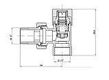 Комплект термостатичних кутових кранів для рушникосушки Invena CZ-30-K15, 1/2", хром, фото 5