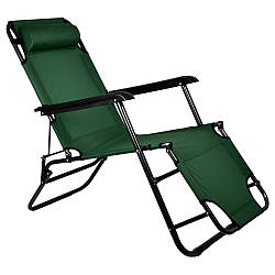 Крісло-шезлонг розкладне, пляжне, садове 153 см