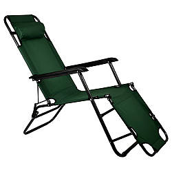 Крісло-шезлонг розкладне, пляжне, садове 178 см