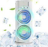 Універсальний вентилятор подвійний з охолодженням Double-ended Spray Fan LED-підсвітка Пульт ДК, фото 3